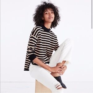 Madewell Mock Neck Striped Sweater